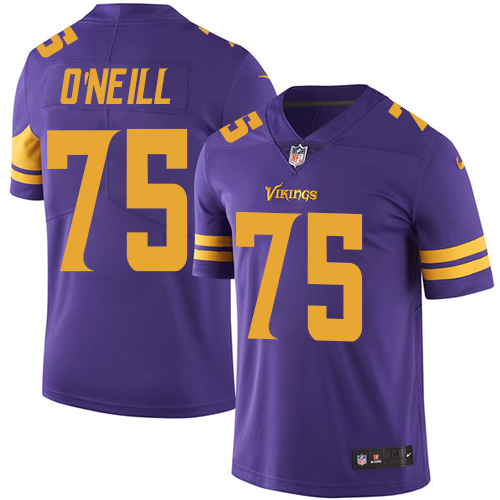 Nike Vikings #75 Brian O'Neill Purple Men's Stitched NFL Limited Rush Jersey - Click Image to Close
